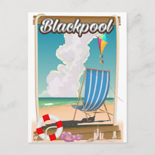 Blackpool-Strand-Reiseplakat Postkarte