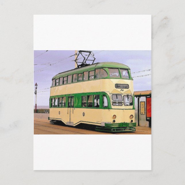 Blackpool-Straßenbahn Postkarte (Vorderseite)