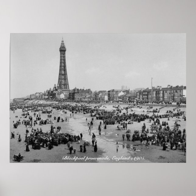 Blackpool Tower & Promenade, England c 1905 Poster (Vorne)