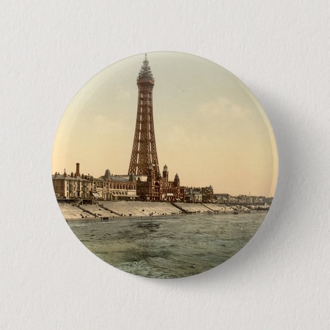 Blackpool-Turm I, Lancashire, England Button (Vorderseite)