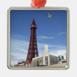 Blackpool-Turm Silbernes Ornament