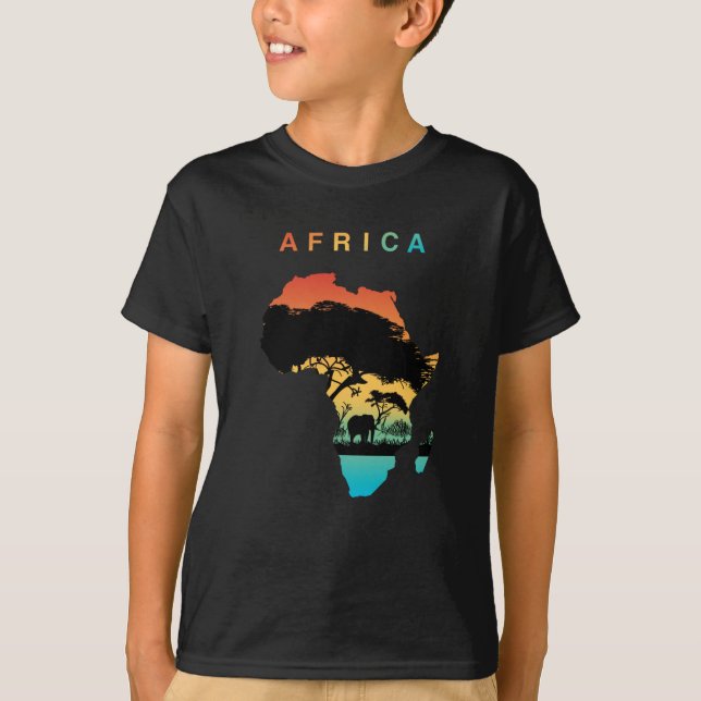 Blackpower Africa Map Geschenk für Afrikaner T-Shirt (Vorderseite)