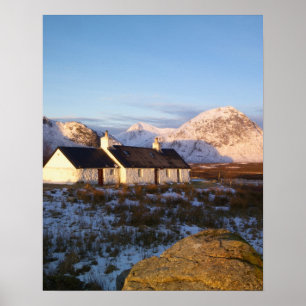 Blackrock Hütte, Glencoe, Highlands, Schottland Poster