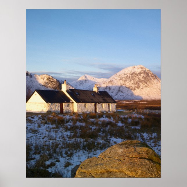 Blackrock Hütte, Glencoe, Highlands, Schottland Poster (Vorne)