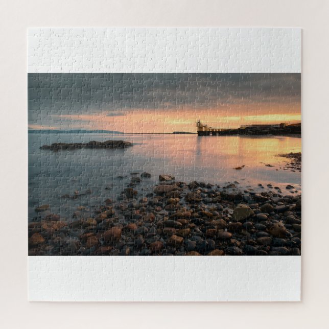 Blackrock Sonnenuntergang am Strand von Salthill i Puzzle (Vertikal)