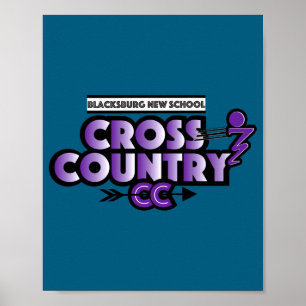Blacksburg New School Cc Laufclub Langarmshirt Poster