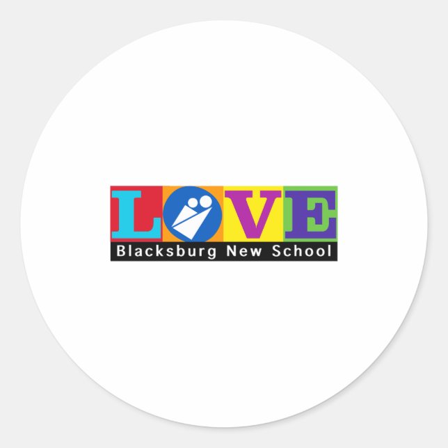 Blacksburg New School Merch Adult Slim Cut  Runder Aufkleber (Vorderseite)