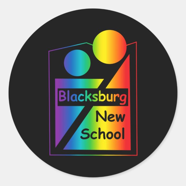 Blacksburg New School Retro Design _1  Runder Aufkleber (Vorderseite)
