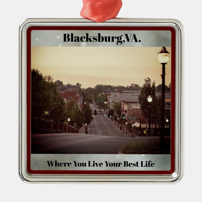 Blacksburg, VA.Weihnachtsschmuck Ornament Aus Metall (Vorne)