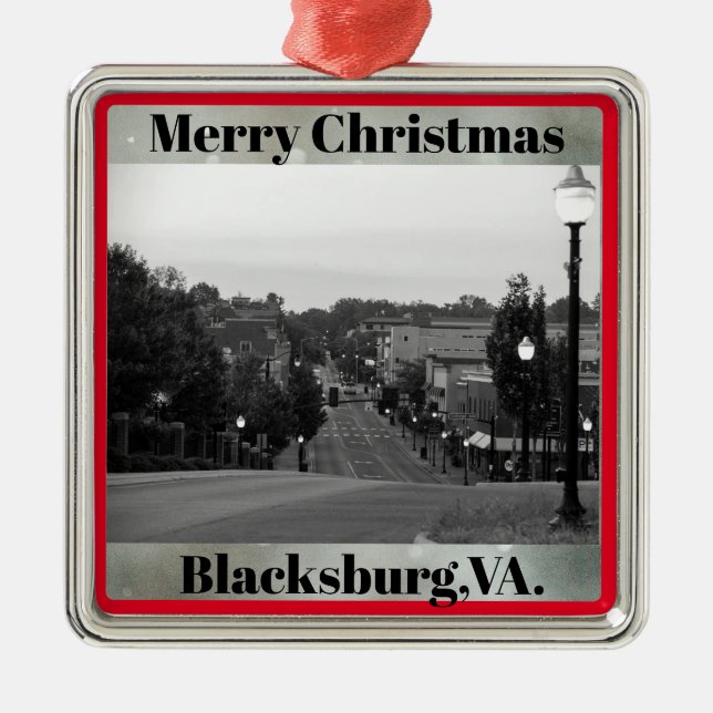 Blacksburg, VA.Weihnachtsschmuck Ornament Aus Metall (Vorne)