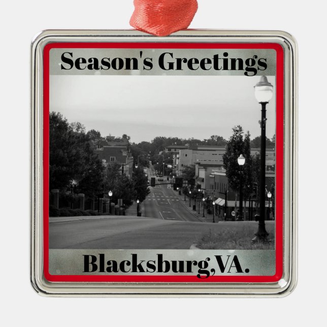 Blacksburg, VA.Weihnachtsschmuck Ornament Aus Metall (Vorne)