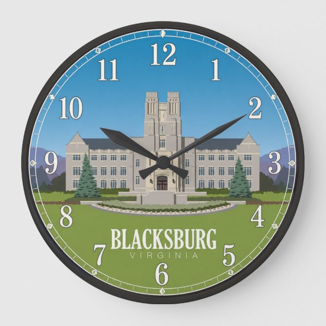 Blacksburg Virginia Campus  Große Wanduhr (Vorderseite)