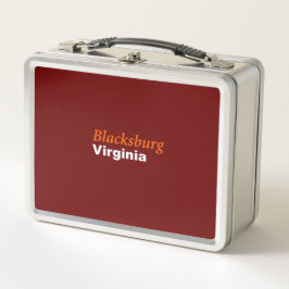 Blacksburg, Virginia Metal Lunch Box
