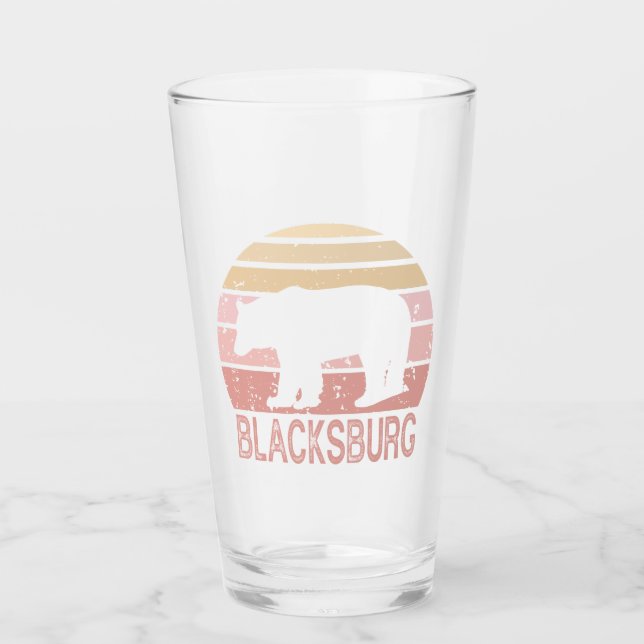 Blacksburg Virginia Retro Bear Glas (Vorderseite)