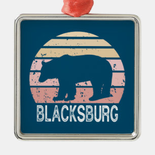 Blacksburg Virginia Retro Bear Ornament Aus Metall