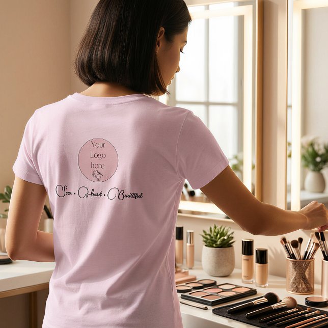 BlackScriptMitarbeiterName Geschäft-Logo Make-up T-Shirt (Von Creator hochgeladen)