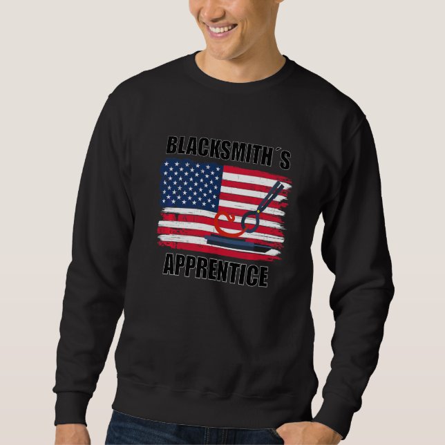 Blacksmith Apprentice Patriotic Us Flag Sweatshirt (Vorderseite)