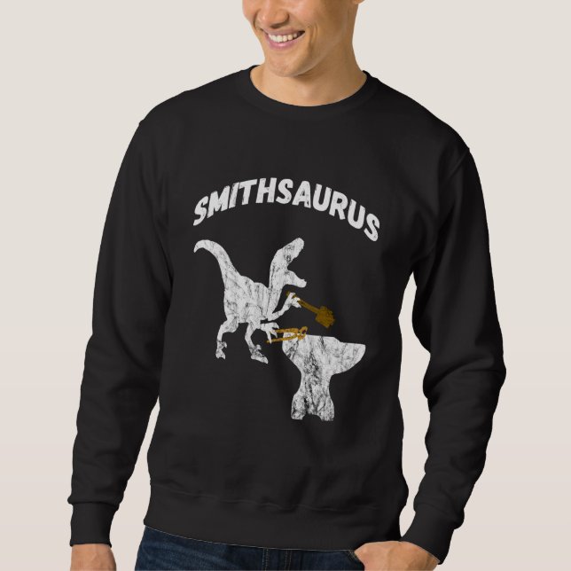 Blacksmith Dinosaurs Tongs Blacksmithing T Rex Di Sweatshirt (Vorderseite)