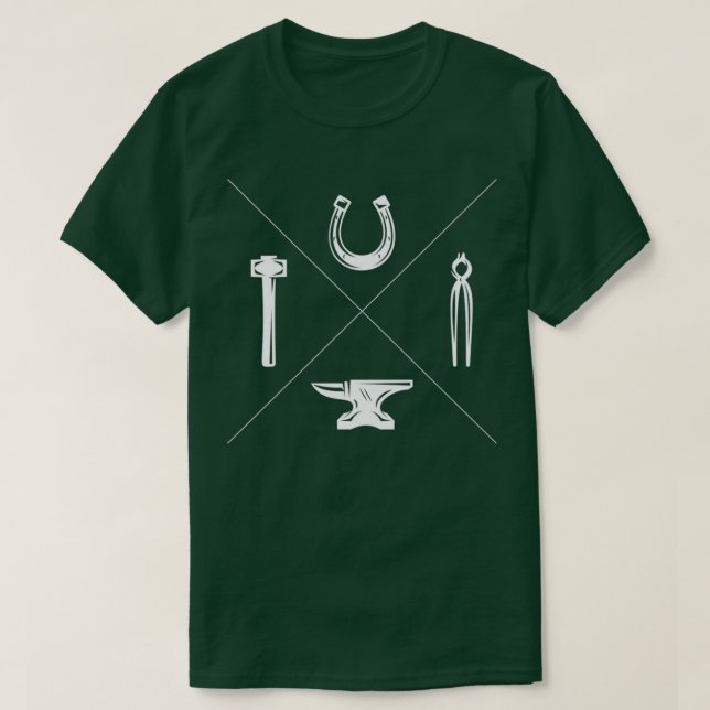 Blacksmith Farrier Hammer Anvil Gift Idea T-Shirt (Design vorne)