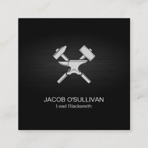 Blacksmith Iron Works Metal Quadratische Visitenkarte