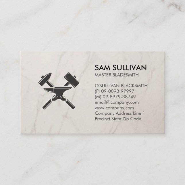 Blacksmith Iron Works Metal Visitenkarte (Vorderseite)