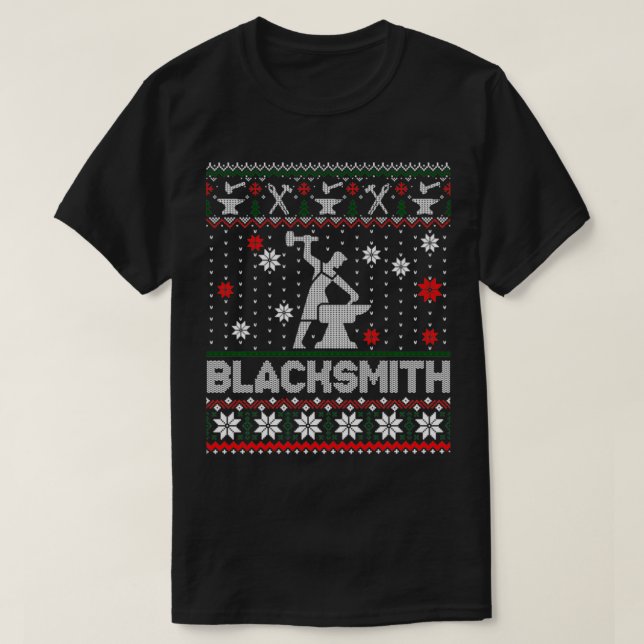 Blacksmith Lover Christmas Ugly Sweater T-Shirt (Design vorne)
