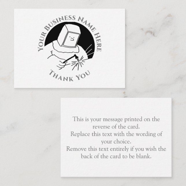 Blacksmith oder Metalworker Danke, Note Card Mitteilungskarte (Vorne/Hinten)