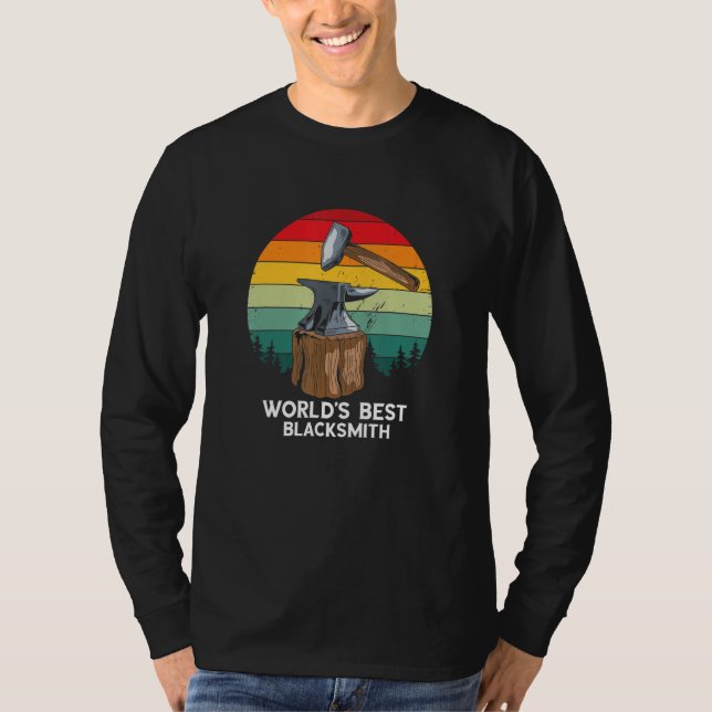 Blacksmith Retro World's Best Blacksmith Worker Fo T-Shirt (Vorderseite)
