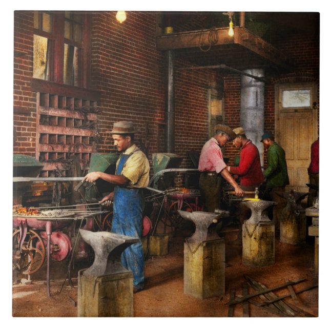 Blacksmith - Schmiedeschule 1899 Fliese (Vorderseite)