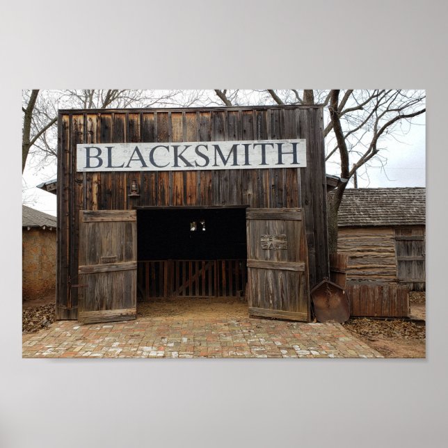 Blacksmith Shop aus dem 19. Jahrhundert in Buffalo Poster (Vorne)