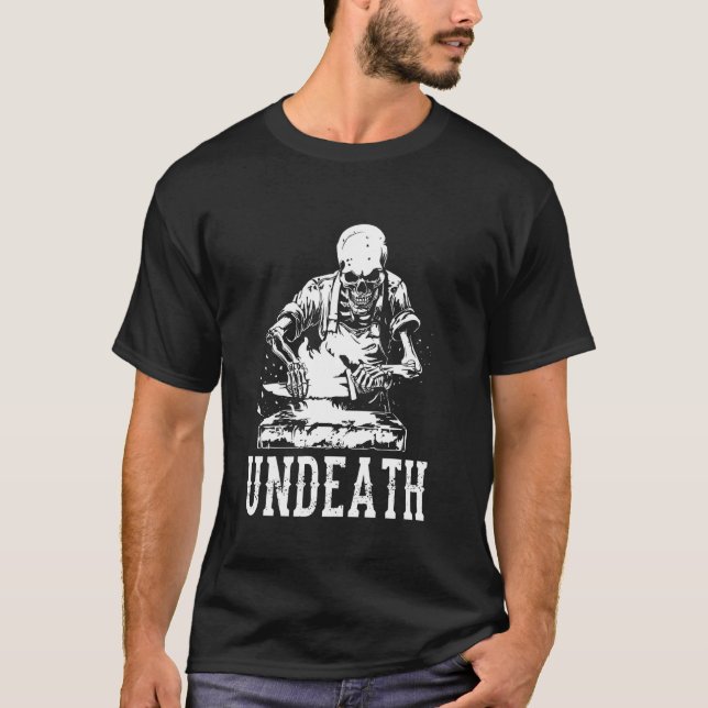 Blacksmith Skeleton - Iron Worker Blacksmithing Un T-Shirt (Vorderseite)