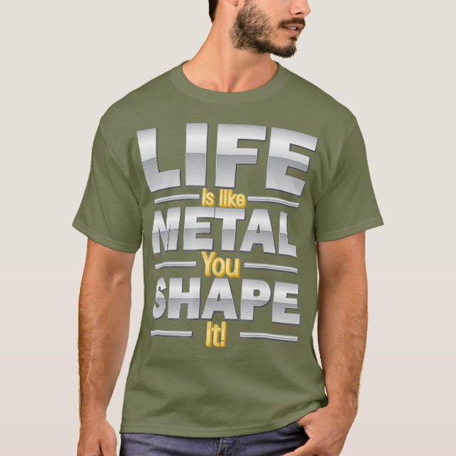 Blacksmithing Life Metal Shape Fire Forged T-Shirt (Vorderseite)