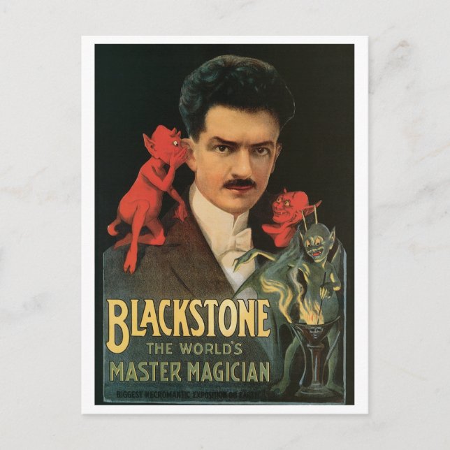 Blackstone ~ Magician Vintag Magician Magic Act Postkarte (Vorderseite)
