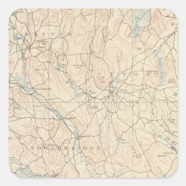 Blackstone, Massachusetts Quadratischer Aufkleber (Vorderseite)