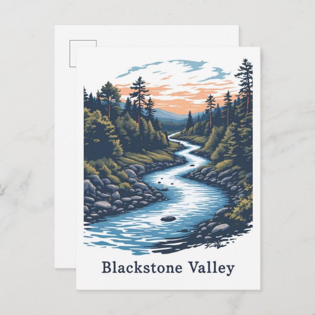 Blackstone Valley Massachusetts USA Travel Postkarte (Vorne/Hinten)
