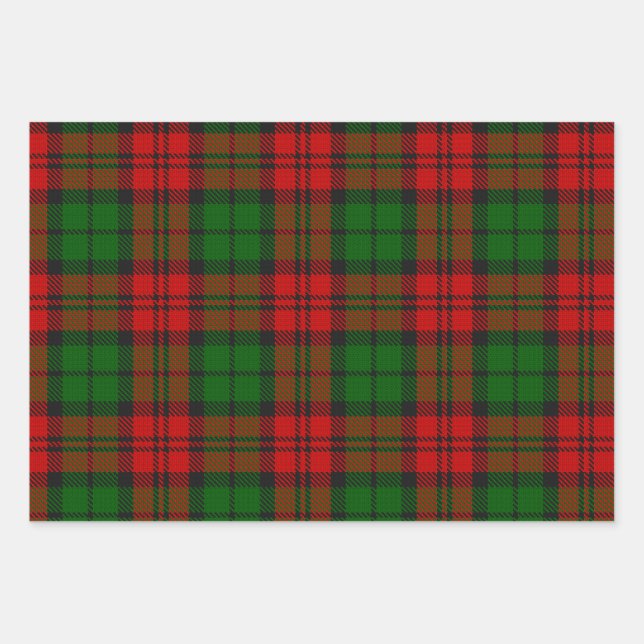 Blackwatch Campbell Tartan Red Green Kariert Geschenkpapier Set (Vorderseite)