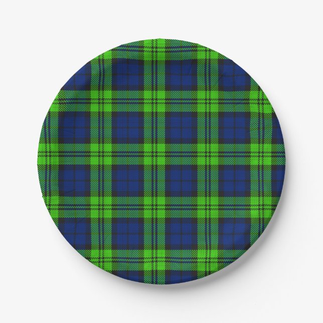 Blackwatch Kariert Tartan Pappteller (Vorderseite)