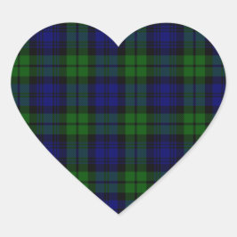 Blackwatch Tartan Campbell Clan Herz-Aufkleber