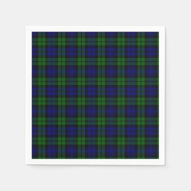 Blackwatch Tartan Campbell Clan Serviette (Vorderseite)
