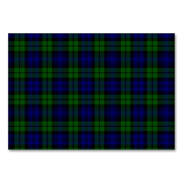 Blackwatch Tartan Campbell Clan Tischnummer (Vorderseite)