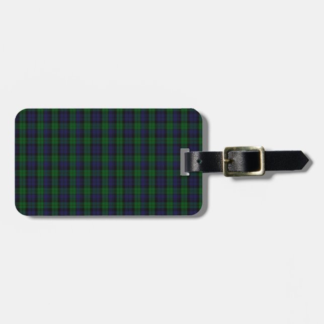 Blackwatch Tartan Gepäckanhänger (Vorderseite horizontal)