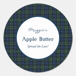Blackwatch Tartan Kariert Jam Jar Labelsl Runder Aufkleber
