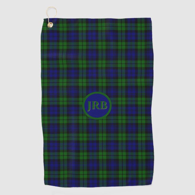 Blackwatch Tartan Personalisiert Golfhandtuch (Vorderseite)
