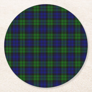 Blackwatch Tartan Runder Pappuntersetzer