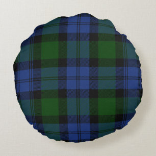 Blackwatch Tartan und Polignac Toile Rundes Kissen