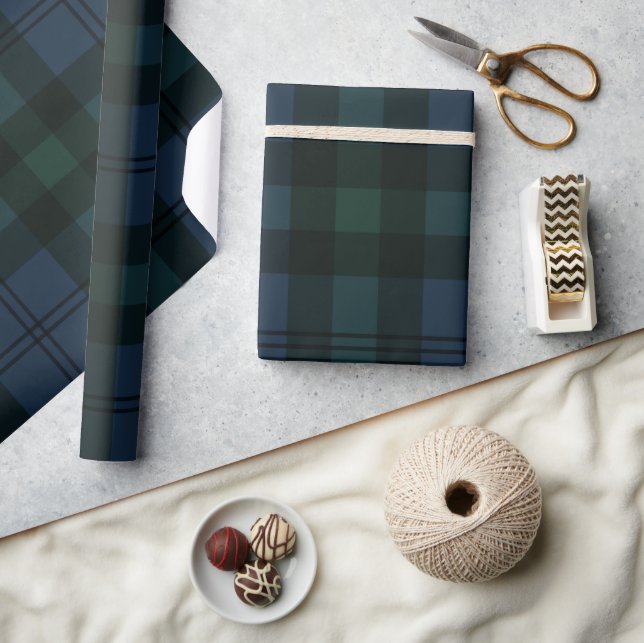 Blackwatch Tartan Wrapping Paper Geschenkpapier (Kunsthandwerk)