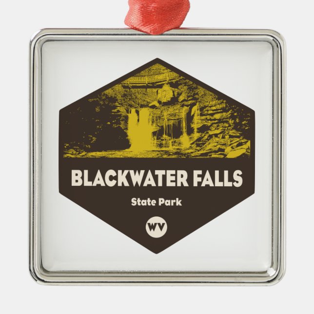 Blackwater Falls Staat Park West Virginia Ornament Aus Metall (Vorne)
