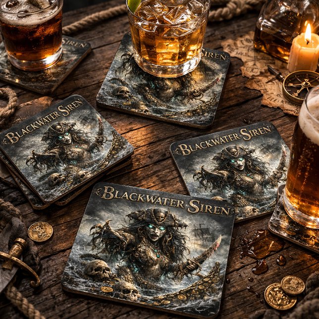 Blackwater Siren Coaster Set – Dunkle maritime Myt Getränkeuntersetzer (Von Creator hochgeladen)