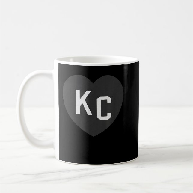 BlackWhite KC 2 Letter Kc Liebe Kc Herz KC (Kansas Kaffeetasse (Links)