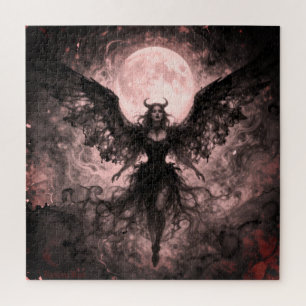 Blackwing Mond - AI Fantasy Digital Art Druck Puzzle